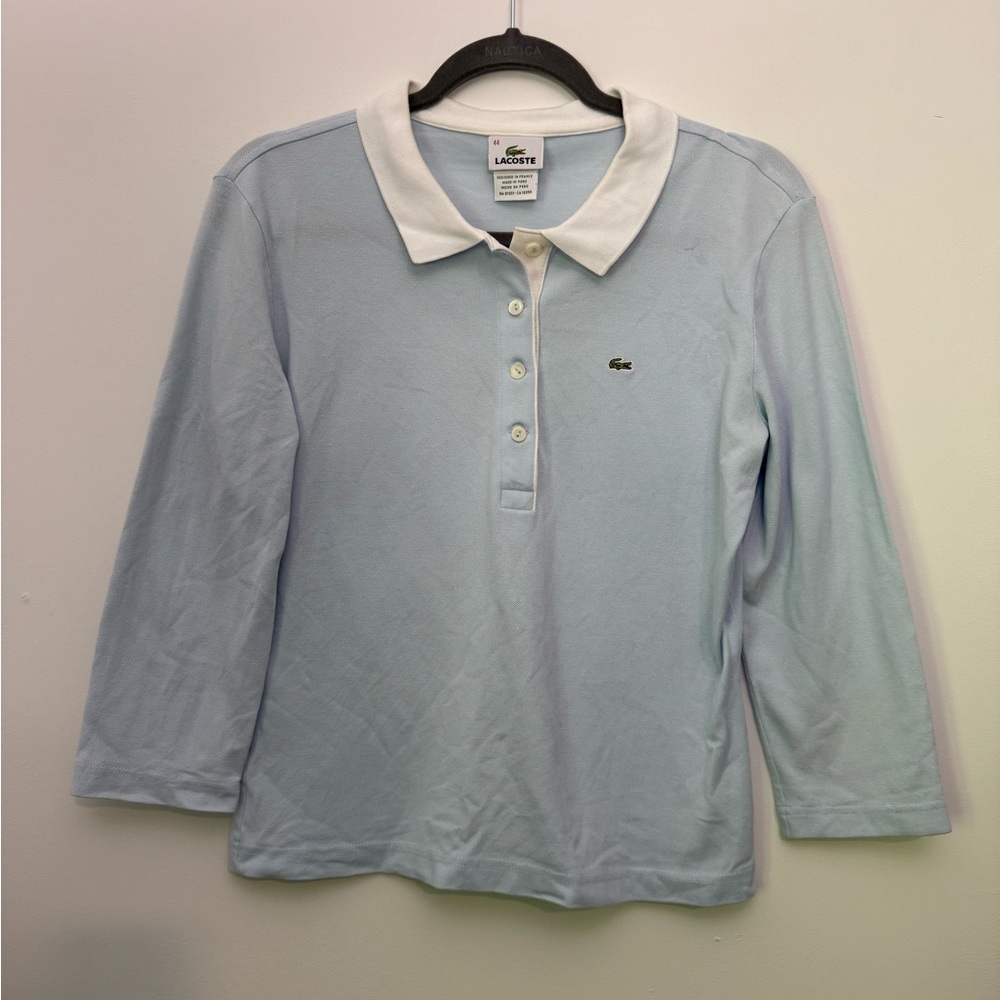 Lacoste Light Blue Polo with White Trim